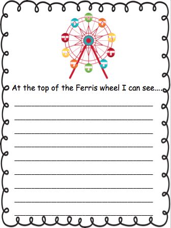 If you liked our “If I had a pet skunk” writing prompt printable here’s another fun one for you that continues to reel in the imagination! Kids can imagine their last ride on a Ferris wheel or what they could see from the top of a Ferris wheel if they’ve never been on one! PRINTcontinue reading... Mr Ferris And His Wheel Activities, County Fair Crafts, Fair Activities, Pet Skunk, County Fair Theme, Creative Writing For Kids, Summer Workshop, Free Writing Prompts, Daycare Themes