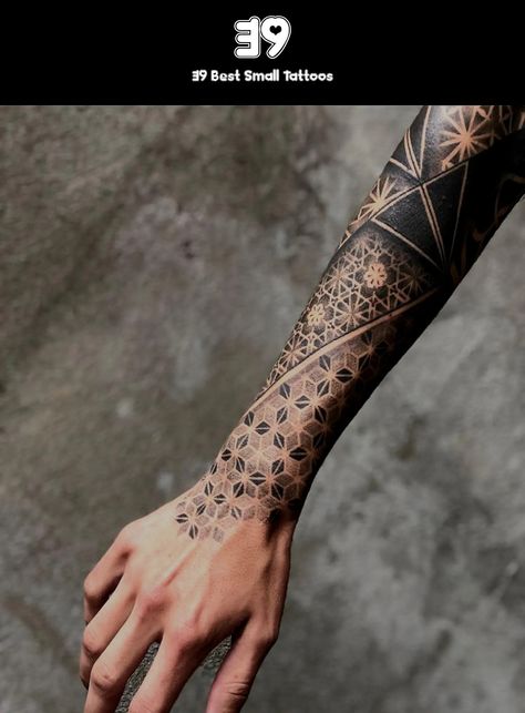 Geometric Tattoo Hand, Calf Tattoos For Women, Geometric Tattoo Sleeve Designs, Geometric Sleeve Tattoo, Anklet Tattoos, Wrist Tattoos For Guys, Geometric Tattoo Design, Cool Small Tattoos, Arm Sleeve Tattoos