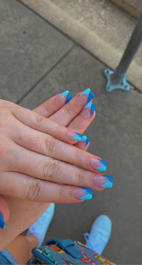 Florida Vacation Nail Designs, Beach Vacay Nails Blue, Cruise Acrylic Nails, Spring Break Nails Square, Vacation Nails Beach Simple, Florida Nail Ideas, Spring Break Acrylic Nails, Florida Vacation Nails, Cute Nails For Vacation