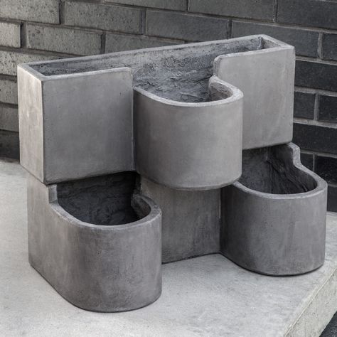 Campania International Garden Anywhere Hanging Garden System - Set of 4 | from hayneedle.com Novelty Planters, Outdoor Urns, Raised Garden Planters, Aquaponics Diy, Campania International, Vertical Garden Design, Cement Garden, Urn Planters, Garden Tool Set