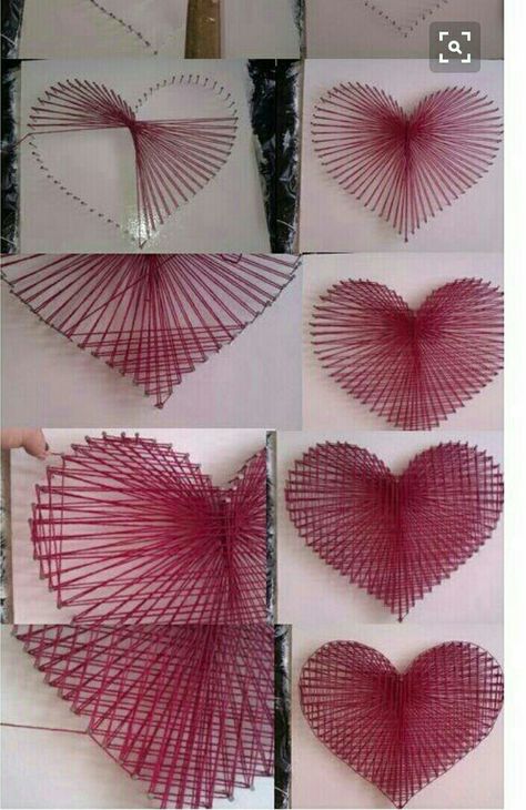 String Art Heart, Printable String Art Patterns, String Art Templates, String Art Tutorials, Nail String Art, String Wall Art, String Crafts, String Art Patterns, String Art Diy