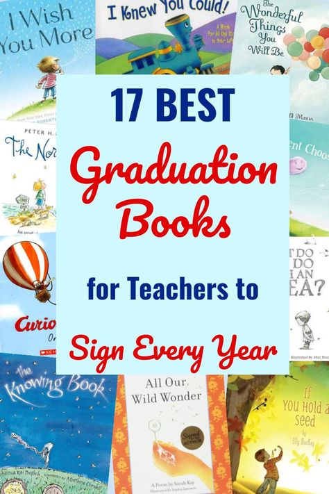 17 Best Children's Graduation Books for Teachers to Sign Each Year | Mind Over Latte Kindergarten Graduation Keepsake Ideas, Prek Graduation Ideas Gift, Preschool Graduation Keepsake Ideas, Preschool Graduation Ideas Gifts Parents, End Of Year Book For Teachers To Sign, Preschool Keepsake Book, Kindergarten Graduation Gifts From Teacher, Book For Teachers To Sign Each Year, Preschool Graduation Teacher Gifts