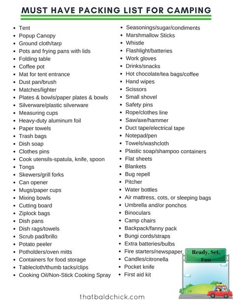 Must Have Camping Gear, Camping Bedarf, Camping Packing List, Camping List, Festival Camping, Printable Checklist, Camping Checklist, Camping Supplies, Camping Essentials