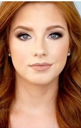 Wedding Makeup For Redheads With Blue Eyes, Wedding Make Up For Red Hair, Makeup For Auburn Hair And Green Eyes, Pageant Makeup For Redheads, Wedding Makeup Redhead Blue Eyes, Wedding Make Up For Red Heads, Formal Makeup For Redheads, Bridesmaid Makeup For Redheads, Wedding Makeup For Hazel Eyes Red Hair