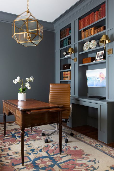 10 Designer-Recommended Paint Colors That Will Make Your Small Space Feel Bigger Office Paint Colors, Office Paint, Dark Paint Colors, Home Office Colors, Best Paint, Best Paint Colors, Office Colors, Room Paint Colors, Paint Colors For Living Room