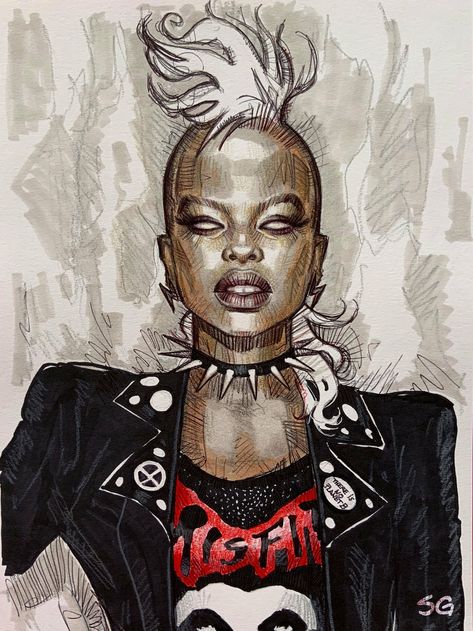 ArtStation - More traditional Portraits, Rebeca Puebla Punk Mohawk, Storm Images, Characters From Movies, Dc Comics Women, Marvel Xmen, Black Cartoon Characters, Quirky Art, Marvel Comic Books, Marvel Entertainment