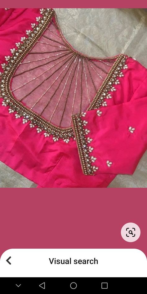 Net Blouse Designs Latest Aari Work, Simple Net Aari Work Blouse Designs, Simple Aari Work Blouse Design For Pattu Saree, Net Aari Work Blouse, Net Embroidery Blouse, Aari Blouses, Plain Blouse Designs, Magam Work Designs, Magam Work