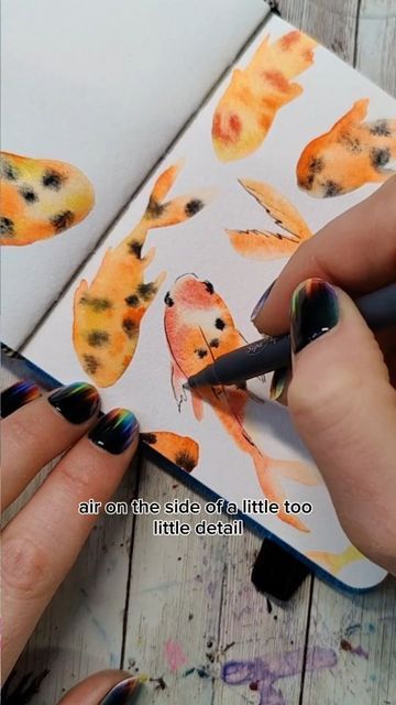 Lacey Walker on Instagram: "Nothing fishy here, just since watercolor fun! I love making paintings where the shape of what you're making can be defined in a few strategic brush strokes. I used a quill brush for this with an assortment of my handmade watercolors and my watercolor journal. All this can be found on m y we bsite! #practicenotperfection #funart #watercolor #sketchbookexercises #easywatercolor #beginnerwatercolor #easyart #learnwatercolor #koifish" Reverse Coloring, Watercolour Cards, Heart Ideas, Learn Watercolor, Watercolor Fish, Watercolor Journal, Water Colors, Easy Watercolor, Art How