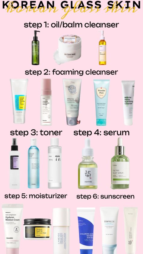 Korean skincare guide to glass skin k-beauty #affiliate #affiliatelink #koreanskincaretips #acne #glassskin #skincare kbeauty #kbeauty #kbeautyaddict gentle acne friendly K Beauty Skin Care Products, K Beauty Skin Care, K Skincare, Korean Tips, Glowup Tips, Skin Korean, Korean Glass Skin, Skin Care Home Remedies, Skincare Guide