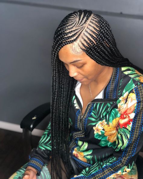 28 Simple Tribal Braids Ideas For 2022 | ThriveNaija Braids Pictures, Pretty Braids, Braids Ideas, Feed In Braids Hairstyles, American Hairstyles, African Hair Braiding Styles, Girls Natural Hairstyles, Feed In Braid, Cornrows Braids