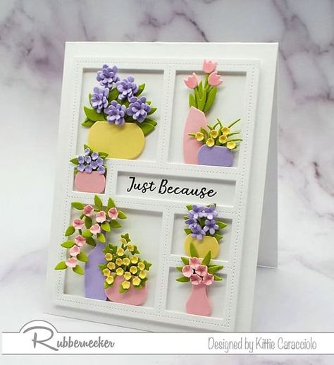 Window Cards, Card Making Tutorials, Card Making Techniques, Handmade Greetings, Crafts Handmade, Window Frame, Pretty Cards, Card Card, Flower Cards