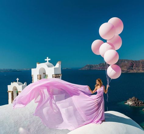 Santorini Dress Photoshoot Baloon Art, Balloon Toys, Pink China, Pink Fish, Round Art, Portrait Photoshoot, Matte Pink, Birthday Party Decoration, Pink Balloons