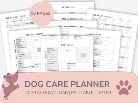 Training Planner, Contact List, Dog Business, Notes Organization, Pet Sitters, Business Planner, Dog Care, Dog Names, Dog Walking