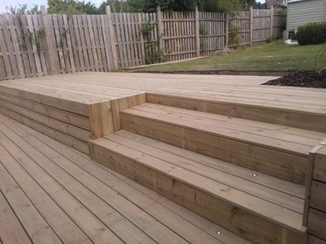 Kwila Decking Nz, Backyard Planters, Deck Landscaping, Deck Steps, Wooden Terrace, Sloped Backyard, Patio Deck Designs, Deck Designs Backyard, Sloped Garden