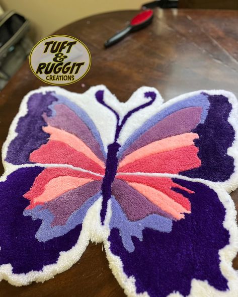 🦋Custom Order Spotlight 🦋 Our vibrant custom butterfly rug! Crafted with precision, this piece is a clean blend of colors and textures. Transform any space with a custom Tuft & Ruggit creation🧶. DM or email us to get started‼️🧶 • • • #CustomRugs #ButterflyRug #tufting #rugs #custommade Tufting Rugs, Butterfly Rug, Makeover Bedroom, Room Makeover Bedroom, Crafting Ideas, Tufted Rug, Custom Rugs, Room Makeover, Get Started