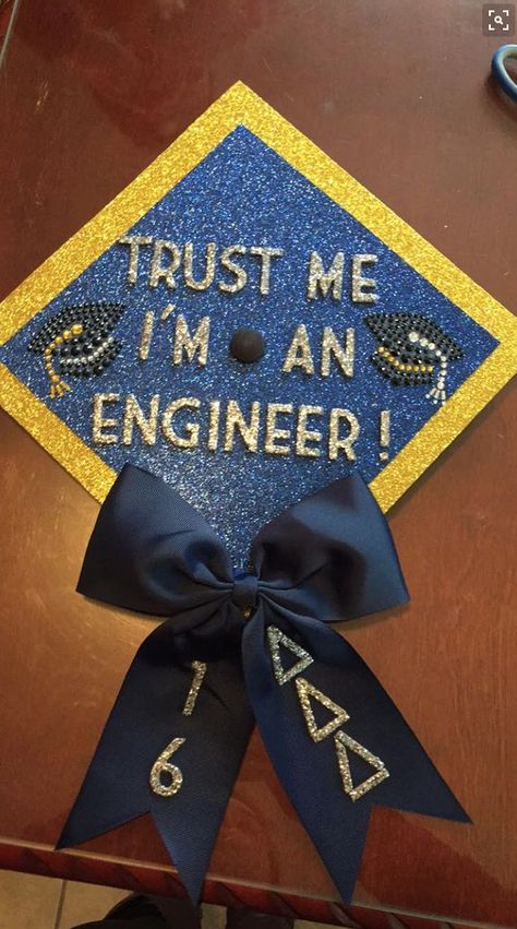 Grad Mechanical Engineer Graduation Party Ideas, Mechanical Engineering Graduation Cap, Engineering Graduation Cap, Engineering Party, Graduation Party Invitations Diy, Engineering Graduation, Funny Graduation Caps, College Grad Cap Ideas, Graduation Cap Decoration Diy