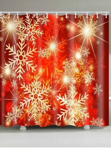 Snowflakes Pattern Waterproof Shower Curtain Artistic Bathroom, Red Bathroom Decor, Cheap Shower, Christmas Bathroom Sets, Merry Christmas Snowflakes, Bathroom Shower Curtain Sets, Christmas Shower, Christmas Shower Curtains, Christmas Bathroom