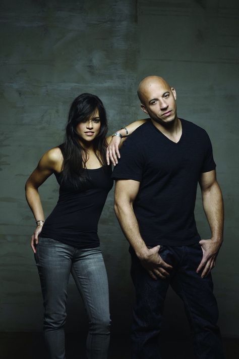 Fictional relationship goals!!! Michelle Rodriguez, Vin Diesel, Fast And Furious, Two People, A Man, Wall