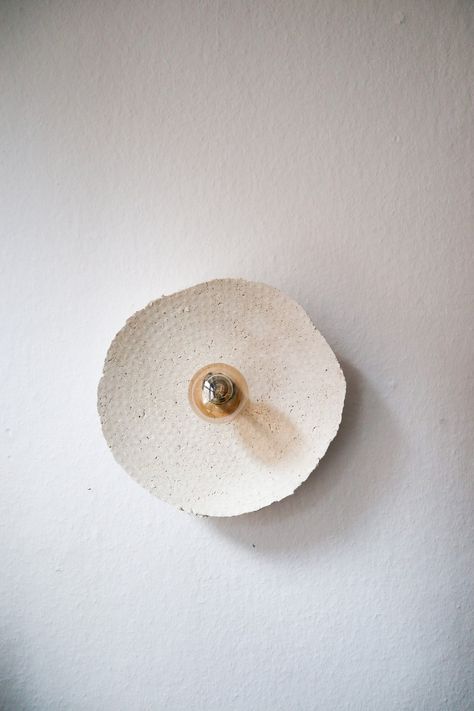 Wall Fixture Wabi Sabi Japandi Handmade Lamp Paper Clay Stylish Wall Lamp Sustainable Earth Pure Clay Relief Circle - Etsy UK Wabi Sabi Japandi, Clay Relief, Handcrafted Lamp, Handmade Lamp, Reduce Energy Consumption, Vintage Edison Bulbs, Clay Wall, Handmade Lamps, Sweet Smell