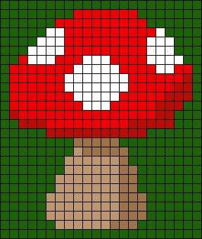 Crochet Mushroom Graph, Mushroom Pixel Pattern, Mushroom Alpha Pattern, Mushroom Pixel Art, Stem Plant, Cottagecore Nature, Fall Cross Stitch, Pixel Crochet, Tapestry Crochet Patterns