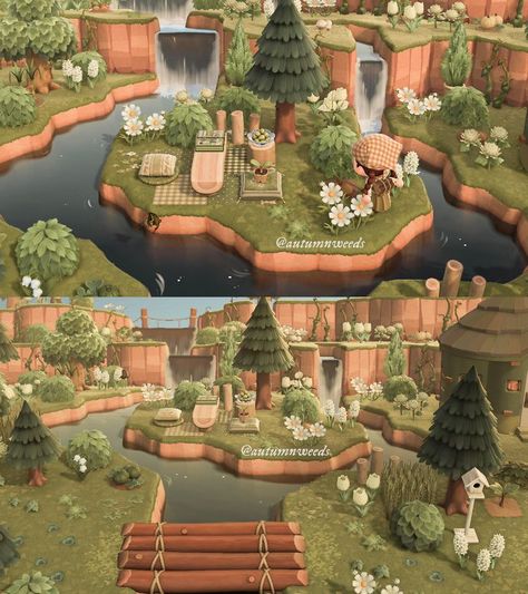 Cottagecore Ideas, Cottagecore Animal Crossing, Motif Acnl, Acnh Cottagecore, Animal Crossing 3ds, Forest Core, Floating Island, Animal Crossing Wild World, Theme Nature