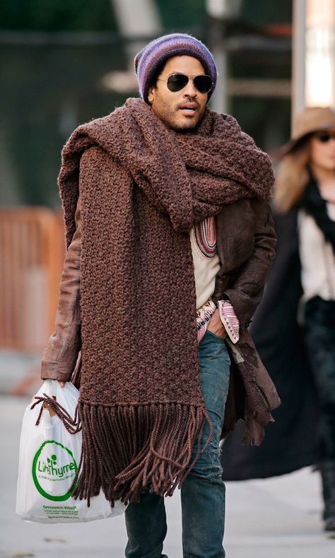 Scarf Knitted Scarfs, Richard Ii, Big Scarf, Crochet Humor, Fashion Male, Lenny Kravitz, Advanced Style, Oversized Scarf, Mens Clothes