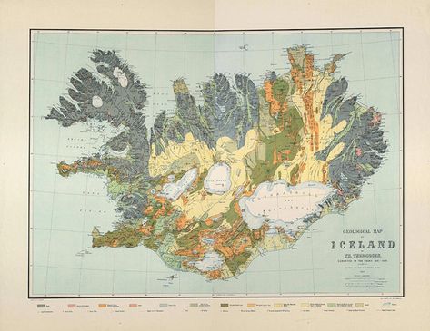 Geological map of Iceland 1901.Iceland map vintage map of | Etsy Map Of Iceland, Geological Map, Iceland Map, Iceland, Ships, Map, Wall, Art