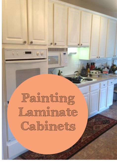 Laminated Cabinets??   If you have laminated cabinets, you  know  it...and I'm sure you know all the problems that come along with them... Laminated Cabinets, Painting Laminate Kitchen Cabinets, Painting Laminate Cabinets, Laminate Kitchen Cabinets, Painting Laminate, Cabinets Painted, Laminate Cabinets, Painting Countertops, Laminate Kitchen