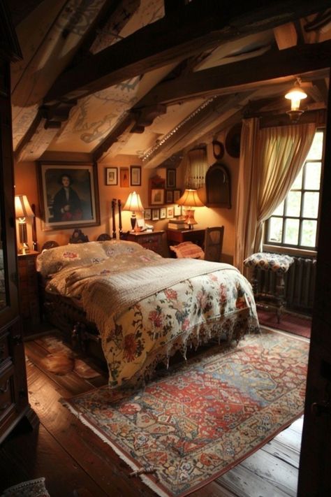 Masculine Bedroom Ideas For Men, Old English Bedroom, Cottage Renovation Ideas, Haunted Farmhouse, Masculine Bedroom Ideas, English Bedroom, English Cottage Interiors, Bedroom Ideas For Men, Log Cabin Interior