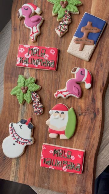 Hawaiian Christmas Cookies, Mele Kalikimaka Christmas Party, Luau Cookies, Hawaii Christmas, Florida Holiday, Hawaiian Christmas, Mele Kalikimaka, Spice Cookies, Xmas Cookies