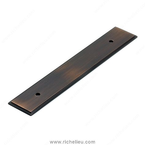 Rectangular Metal Backplate for Pulls - 1045 - BP1045128BORB - Richelieu Hardware Cabinet Pulls With Backplate, Rubbed Bronze Kitchen Hardware, Oil Rubbed Bronze Kitchen Hardware, Pulls With Backplate, Bronze Kitchen Hardware, Cabinet Backplate, Oil Rubbed Bronze Kitchen, Rubbed Bronze Kitchen, Oil Rubbed Bronze Cabinet Hardware