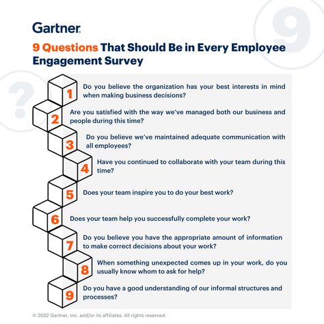 9 Questions That Should Be in Every Employee Engagement Survey Employee Check In Questions, Questions For Employees, Ice Breaker Questions For Work, Employee Satisfaction Survey Questions, Fun Ice Breaker Questions, Questions For Facebook, Employee Survey Questions, Icebreaker Questions For Work, Employee Satisfaction Survey