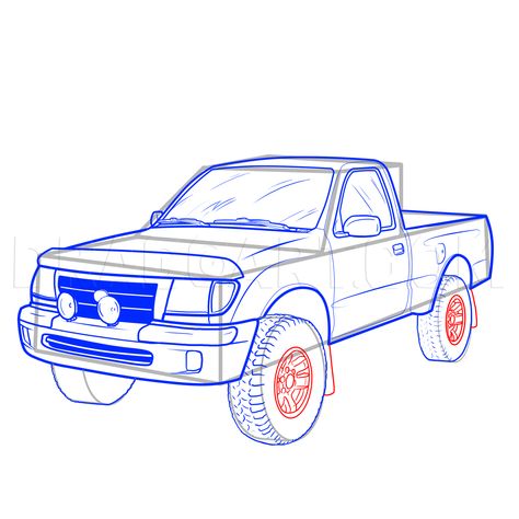 Bikes Drawing, Basic Contour, Jeep Pickup Truck, 3d Pencil Drawings, Bike Drawing, Volkswagen Caddy, Cool Car Drawings, Jeep Pickup, Drawing Guide