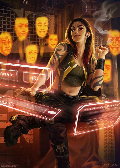 Ele "Smoke" Scovak, Aurore Folny on ArtStation at https://www.artstation.com/artwork/LyAkl Android Netrunner, Sci Fi Spaceship, Shadowrun Rpg, Style Cyberpunk, Cyberpunk 2020, Art Cyberpunk, Cyberpunk Rpg, Anime Show, Cyberpunk Girl