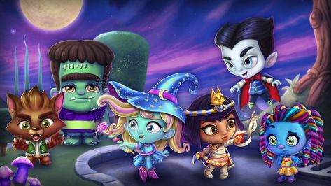 Super Monsters Kid Friendly Halloween Movies, Super Monsters, Netflix Kids, Lego Elves, Despicable Me Party, Monster Coloring Pages, Kid Friendly Halloween, Kids Series, Happy Cartoon