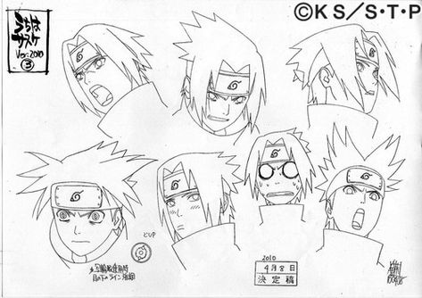 Saku091 — Official Naruto's sketches by Pierrot Naori Uchiha, Masashi Kishimoto, Naruto Sketch Drawing, Rosario Vampire, Illustration Studio, Naruto Sketch, Character Model Sheet, Naruto Drawings, Naruto Kakashi