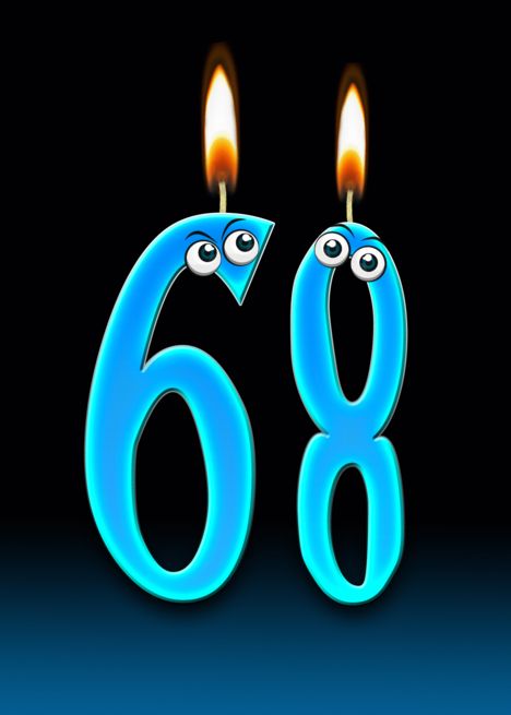 68th Birthday humor with candles and eyeballs card Happy Birthday Logo, 86 Birthday, 68 Birthday, Humor Birthday, 60th Birthday Party Invitations, Birthday Logo, Birthday Card Messages, Happy Birthday Art, Animals Photos