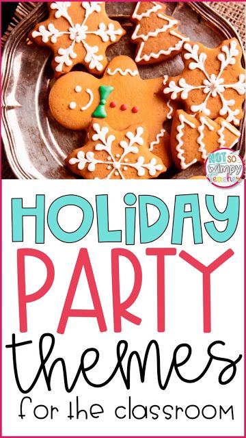 Classroom Holiday Party Ideas for the Classroom! Check out these fun themes with food, book, craft and activities for your class Christmas party. Ideas include holidays around the world, reindeer, snowman, and gingerbread men men. School Christmas Party Themes, Gingerbread Classroom Party, Classroom Christmas Party Themes, Gingerbread Theme Class Party, Christmas Themes For School, Class Party Themes, 4th Grade Christmas Party Ideas, Christmas Party Classroom Ideas, Classroom Holiday Party Ideas