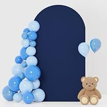 Blue Arch Backdrop, Dusty Blue Wedding Arch, Blue Wedding Arch, Wedding Party Reception, Fabric Balloon, Chiara Arch, Backdrop Fabric, Silver Balloon, Arch Backdrop