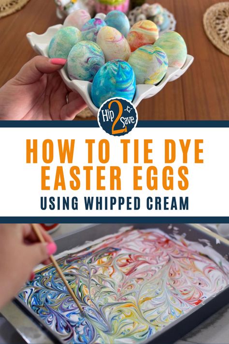 Here is a fun Easter egg dyeing idea using whipped cream and food coloring! Make your own tie dye Easter eggs with this fun hack. Tie Dye Easter Eggs, Shaving Cream Easter Eggs, Easter Egg Projects, Dye Eggs, Dye Easter Eggs, Baking 101, Egg Dye, Easter Egg Dye, Easter Goodies