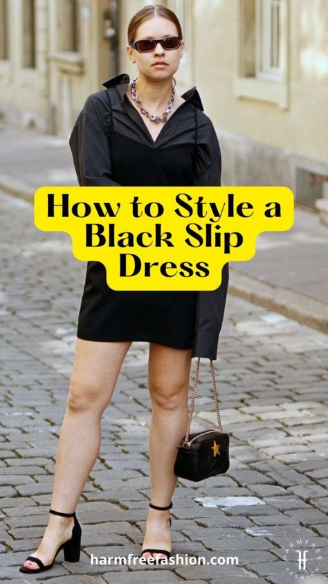 The ‘90s Trend Is Back | How to Style Slip Dresses in 2022 Slip Dress With Tshirt, Slip Dress Aesthetic, Thrifted Pieces, Outfits 2000s Style, Slip Dress Layering, Vegan Accessories, Petite Fashion Outfits, Black Satin Slip Dress, Calvin Klein Shop