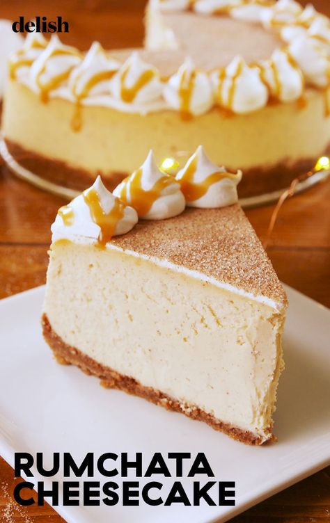 You Wont Find This RumChata Cheesecake At The Cheesecake Factory...YETDelish Rumchata Cheesecake, Rum Cheesecake, Christmas Cheesecake Recipes, Rum Chata, Cheesecake Factory Recipes, The Cheesecake Factory, Recipes Christmas, Cheesecake Factory, Cheesecake Recipe