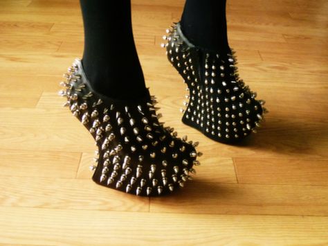 Studded heeless heels ♥ Jeffrey Campbell, Not Available, High Heels, Tumblr, Heels