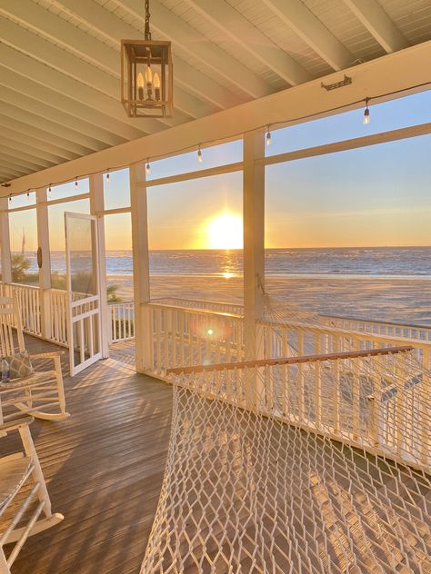 #beach #summer #ocean #aesthetic #1 Ocean Home Exterior, Beach View From House, Ocean Granddaughter Aesthetic, Beach House South Carolina, House On The Beach Aesthetic, Charleston Summer Aesthetic, Ocean House Aesthetic, Beach Aesthetic House, Coastal House Aesthetic