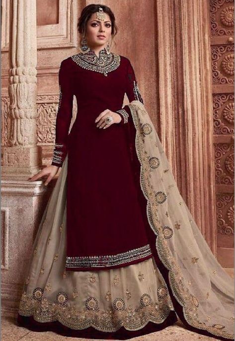 Suit Wedding Dress, Work Party Dress, Silk Anarkali Suits, Unique Party Dresses, Navratri Dress, Classy Gowns, Indian Bride Outfits, Party Wear Gown, Lehenga Style