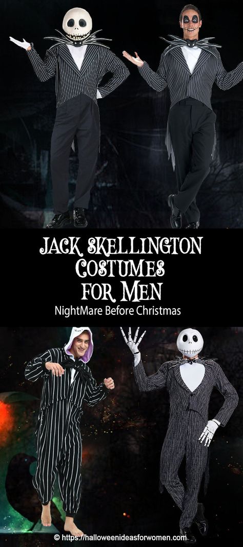 Jack Skellington Costume For Men Jack Skellington Costume Men, Halloween Ideas For Women, Costume For Men Halloween, Skellington Costume, Nightmare Before Christmas Costume, Jack Skellington Costume, Halloween Costume Jewelry, Costumes For Men, Mens Halloween