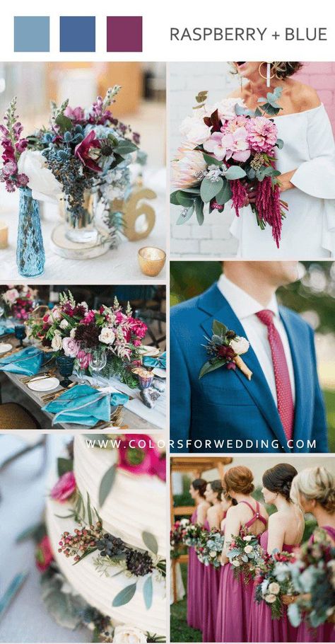 July Wedding Colors, June Wedding Colors, Spring Wedding Color Ideas, Blue Spring Wedding, Top Wedding Colors, Wedding Color Palette Summer, Pink Wedding Colors, Wedding Decors, Wedding Color Combos