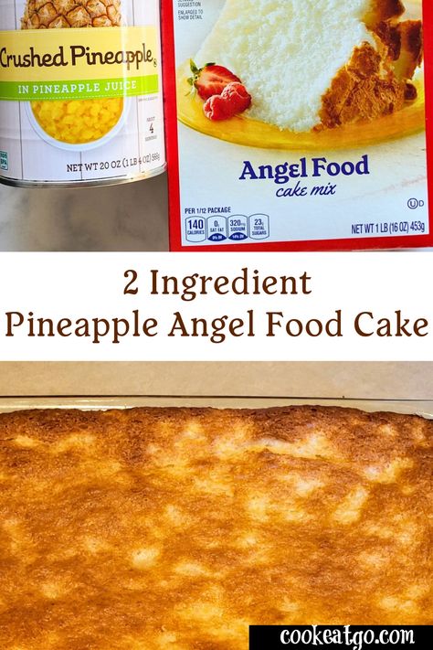 Angel Food Cake Mix Crushed Pineapple, Angel Food Cake And Pineapple, Fantastic Dessert, Pineapple Angel Food Cake, Angel Food Cake Mix, 2 Ingredient Cakes, 2 Ingredient Desserts, Pineapple Angel Food, Pineapple Cake Recipe