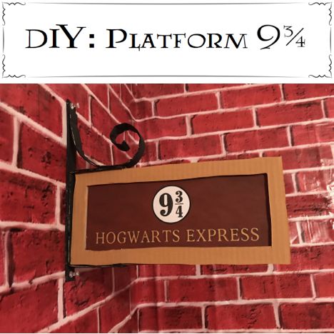 DIY: PLATFORM 9 3/4 Step by Step instructions with pictures and free printables on how to create the perfect Platform 9 3/4. Diy Platform 9 3/4 Sign, Harry Potter Platform 9 3/4 Printable, Harry Potter Platform 9 3/4 Diy, Platform 9 3/4 Aesthetic, Platform 9 3/4 Printable, Platform 9 3/4, Platform 9 3/4 Sign, Hogwarts Themed Party, Hp Christmas