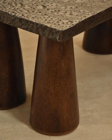 - Table Premiere Low table with hammered steel top and palm wood legs Premiere Series Novelties 2024 • Our premiere series stands as a testament to our deep-rooted connection with humanity’s past. In an era dominated by primal tools and raw materials like wood and stone, our ancestors crafted objects of both utility and beauty. Inspired by this ancient ingenuity, our collection embraces primal forms and minimal technological intervention, connecting to a time when function dictated ae... Wood Table Legs, Palm Wood, Low Table, Hammered Metal, Low Tables, Table Legs, Wood Table, Wood Legs, Design Details